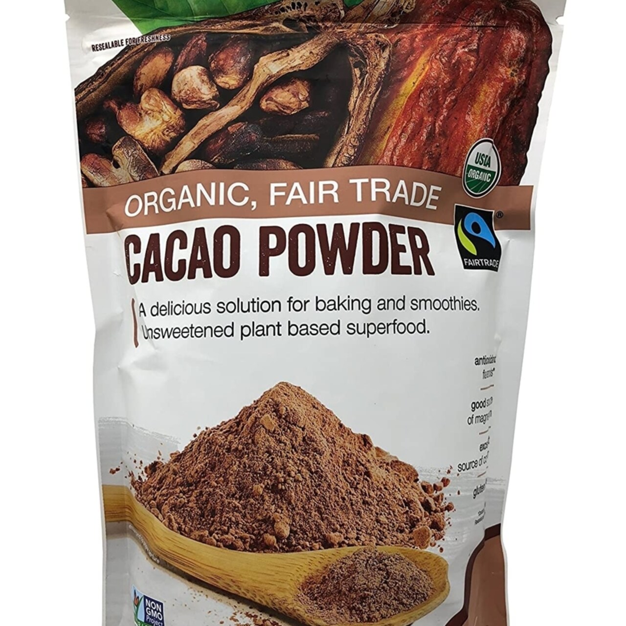 Volupta Organic And Fair Trade Unsweetened Super Food Cacao Powder 32 Ounce
